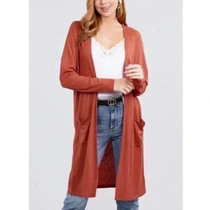 Michael Michael Kors Sweater Pink Long Sleeve Cardigan Sweater Duster Size Large